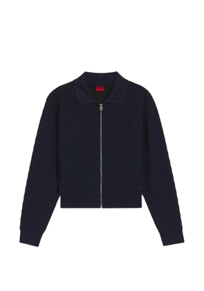 HUGO Dadrid zippered sweatshirt with stacked-logo puller - Blue