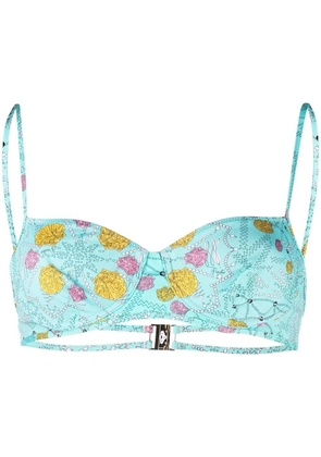 PUCCI shell-print underwire bra - Blue