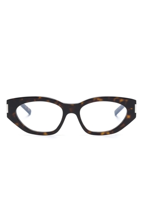 Saint Laurent Eyewear cat-eye tortoiseshell-effect glasses - Brown