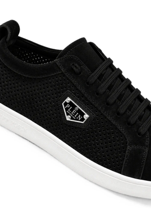 Philipp Plein perforated suede low-top sneakers - Black