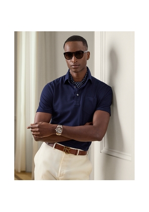 Cotton-Cashmere Piqué Polo Shirt
