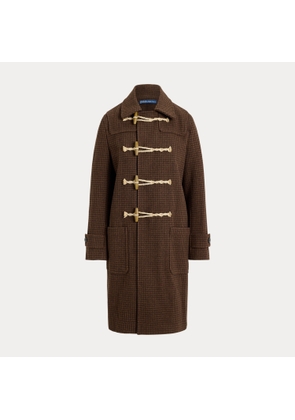 Houndstooth Wool Toggle Coat