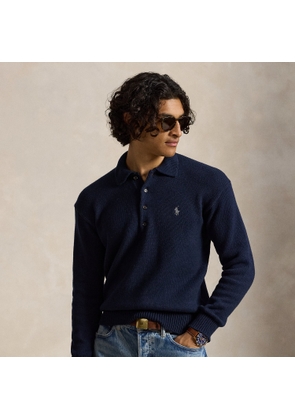 Relaxed Fit Cable Cotton Polo Jumper