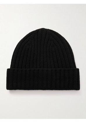 Mr P. - Cairn Ribbed Cashmere Beanie - Men - Black
