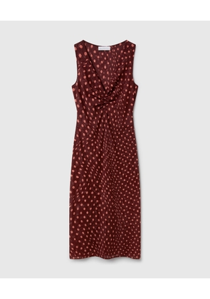 Stella McCartney - Polka Dot Mesh V-Neck Midi Dress, , Size: M