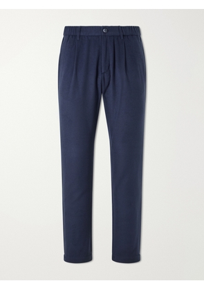 Herno - Straight-Leg Mélange Flannel Trousers - Men - Blue - S