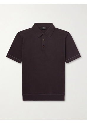 Brioni - Cotton-Piqué Polo Shirt - Men - Brown - IT 46