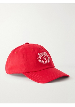 Drake's - Embroidered Cotton-Twill Cap - Men - Red