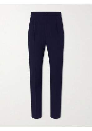 Dunhill - Straight-Leg Pleated Virgin Wool-Twill Trousers - Men - Blue - XS