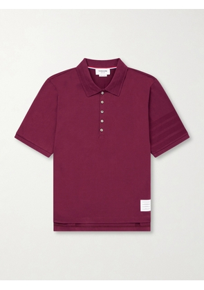Thom Browne - Cotton-Jersey Polo Shirt - Men - Burgundy - 1