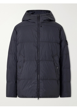 Stone Island - Garment-Dyed Crinkled Shell Down Hooded Jacket - Men - Blue - S