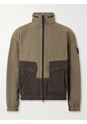 Stone Island - Garment-Dyed Panama Cotton-Canvas Bomber Jacket - Men - Green - S