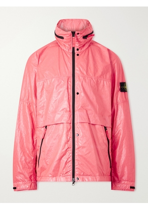 Stone Island - Garment-Dyed Crinkled-Shell Hooded Jacket - Men - Pink - S
