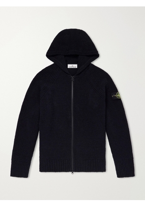Stone Island - Ribbed Cotton-Blend Bouclé Zip-Up Hoodie - Men - Black - S