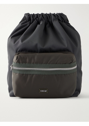 Sacai - Logo-Appliquéd Shell Drawstring Backpack - Men - Black