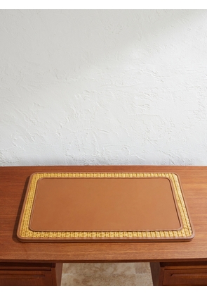 Ralph Lauren Home - Bailey Rattan-Trimmed Leather Desk Blotter - Men - Brown