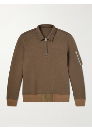 Sacai - Cotton-Blend Half-Zip Sweater - Men - Brown - 1