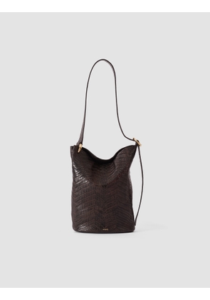 Bucket Woven Leather Bag - One Size