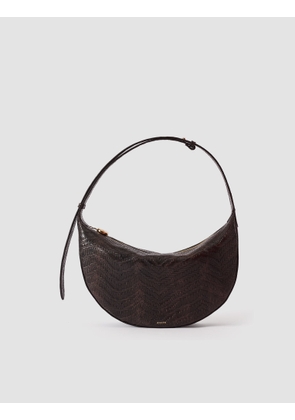 Large Bean Woven Leather Bag - One Size