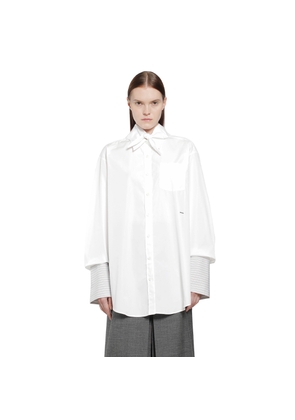 Layered Cotton Shirt with Bow