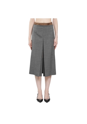 Layered Wool Midi Skirt