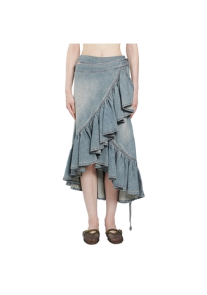Denim Ruffle Skirt