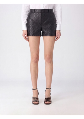 GUCCI GG Monogram Lambskin Leather Shorts with Mid-Rise Waist