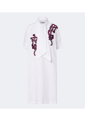 Dries Van Noten Embroidered cotton poplin midi dress