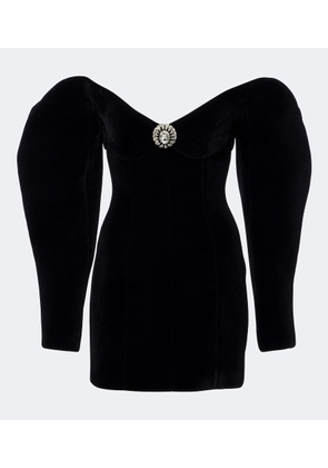 David Koma Off-shoulder velvet minidress