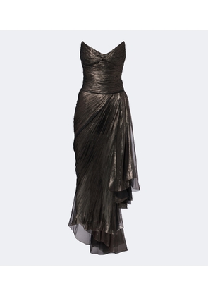 Maria Lucia Hohan Heidi metallic silk corset gown