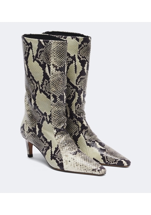 JUDE Cave snake-effect leather ankle boots