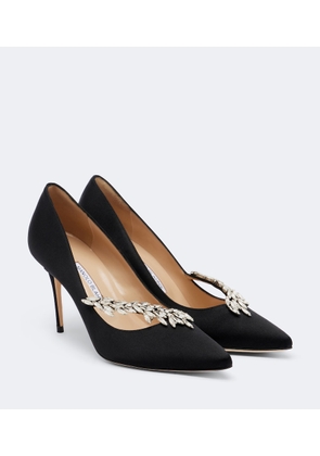 Manolo Blahnik Nadira embellished satin pumps