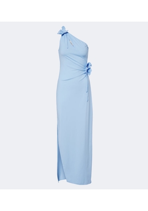 Coperni Floral-applique asymmetric jersey gown