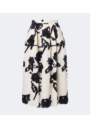 Erdem Floral fil coupe poplin midi skirt