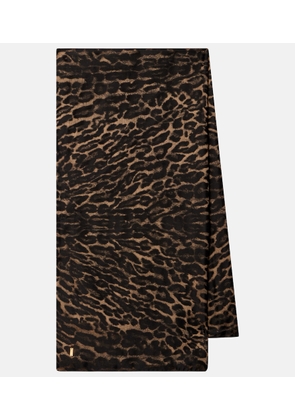 Saint Laurent Leopard-print silk and cashmere scarf