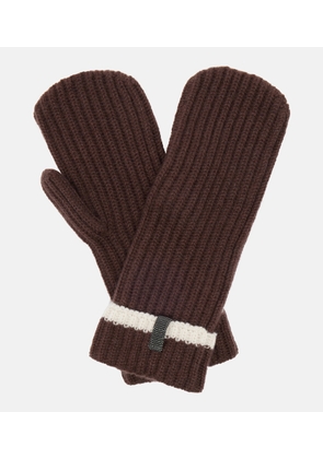 Brunello Cucinelli Monili ribbed-knit cashmere mittens