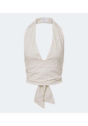 Hunza G Polka-dot halterneck crop top