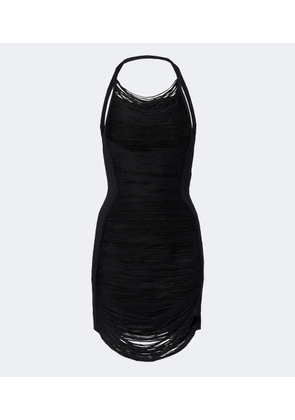 The Attico Fringed halterneck minidress