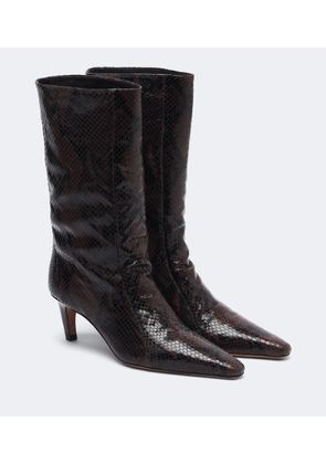 JUDE Cave snake-effect leather ankle boots