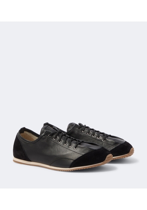 Lemaire Gummy Grips suede-trimmed leather sneakers