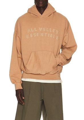 Fear of God ESSENTIALS 90's Hoodie in Washed Ginger - Brown. Size M (also in XS, S, L, XL/1X, XXL/2X, XXXL/3X).