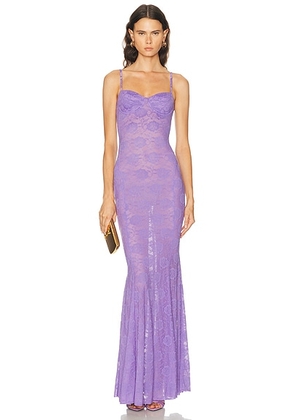 Norma Kamali Underwire Fishtail Gown in Lavender - Lavender. Size S (also in XS, M, L).