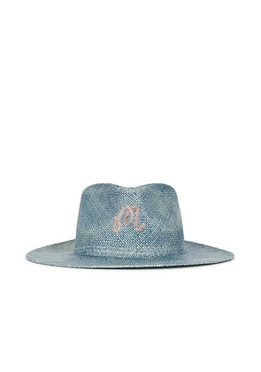 Malbon Indigo Straw Hat in Indigo Dye - Blue. Size M (also in L, XL/1X).