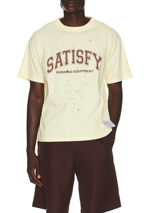 Satisfy Mothtech T-Shirt in Aged Transparent Yellow - Yellow. Size L (also in S, XL).