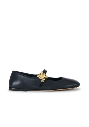 Bottega Veneta Charlotte Mary Jane Ballerina Flat in Midnight - Navy. Size 36.5 (also in 37, 37.5, 38, 38.5, 39, 39.5, 40).