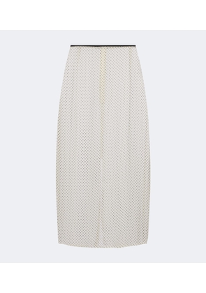 Hunza G Polka-dot sheer midi skirt