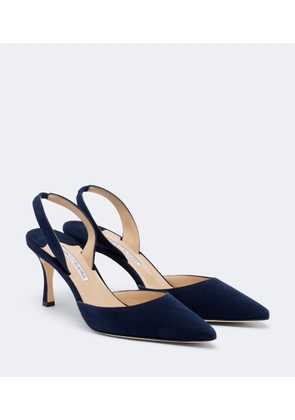Manolo Blahnik Carolyne 70 suede slingback pumps
