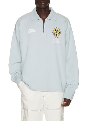 OFF-WHITE Offline Team Fleece Polo in Celestial Blue - Blue. Size L (also in S, M, XL/1X).