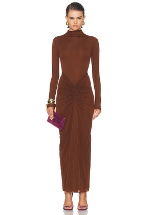 Ronny Kobo Scorpio Dress in Brown - Brown. Size XS (also in S, M, L).