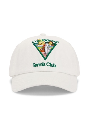 Casablanca Pyramid Abduction Tennis Cap in White - White. Size all.